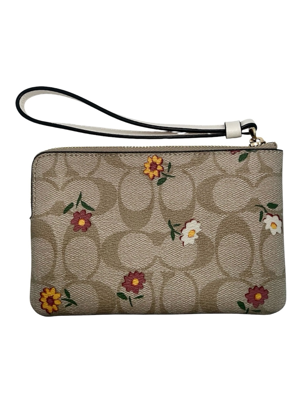 Coach Floral Signature Wristlet - Beige/White/Red/Yellow - Picture 2 of 4